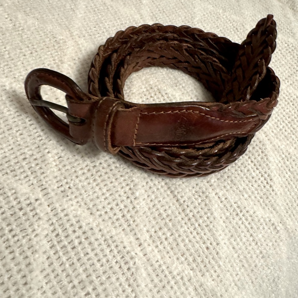 Vintage brown woven leather belt braided Boho 90s Y2K women’s size 32
